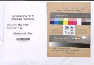 Entnazifizierung Elsa Oberbracht , geb. 28.01.1903 (Lehrerin)