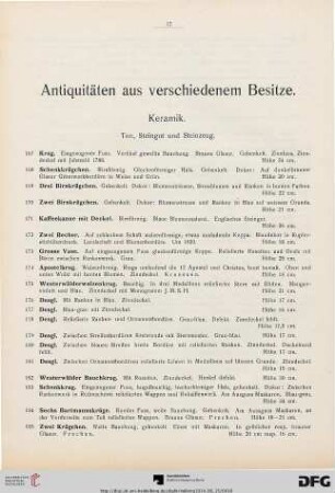 Antiquitäten aus verschiedenem Besitze (Nr. 167-315)