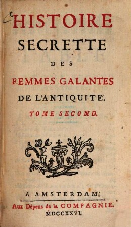 Histoire Secrette Des Femmes Galantes De L'Antiquité, 2