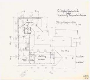 Evangelisches Gemeindehaus, Berlin-Gatow Erweiterung: (Lichtpause von Inv.Nr. 38597): OG 1:100