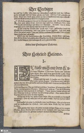 Das Hohelied Salomo