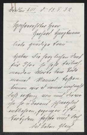 Brief von Gertrud Varendorff an Gerhart Hauptmann