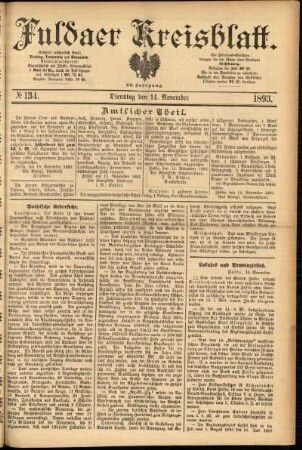 Ausgabe vom Dienstag, den 14. November 1893.