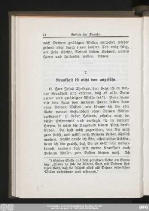 7. Krankheit ist nicht von ungefähr.
