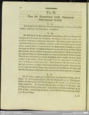 Tit. II. Von der Verwaltung dieser allgemeinen Versorgungs-Anstalt