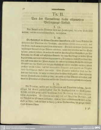 Tit. II. Von der Verwaltung dieser allgemeinen Versorgungs-Anstalt
