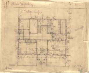 Fischer, Theodor; München, Arcisstr. 20; Haus Jagenberg - Grundriss EG