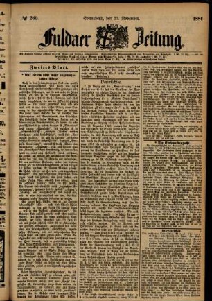 Ausgabe vom Samstag, den 13. November 1886.