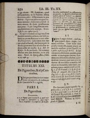 Titulus XXI. De Pignoribus, & aliis Cautionibus