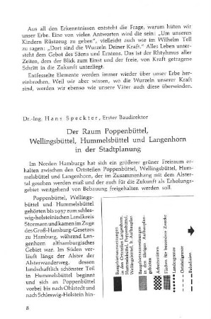 Der Raum Poppenbüttel, Wellingsbüttel, Hummelsbüttel und Langenhorn in der Stadtplanung