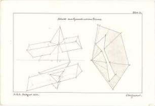 Reiffenstuel, Carl; Stuttgart; Studienarbeiten aus der darstellenden Geometrie - Geometrische Darstellungen