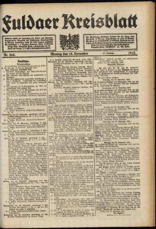Ausgabe vom Montag, den 15. November 1915.