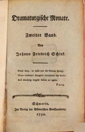 Dramaturgische Monate. 2. 1790