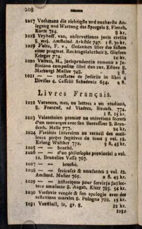 208-222, Livres Français.-Hollandish.