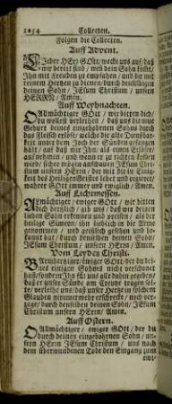 Folgen die Collecten.