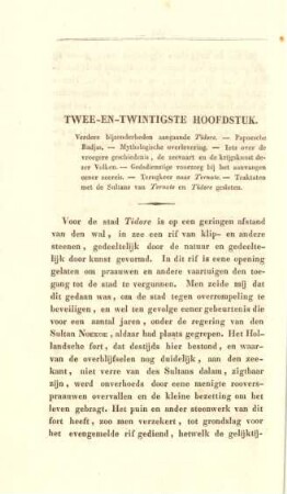 Twee-een-twintigste hoofdstuk. Verdere bijzonderheden aangaande Tidore ...