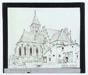 Neuenburg, ehem. Franziskanerkirche (jetzt Pfk. St. Maximilian Kolbe) : Perspektivansicht, Zeichnung