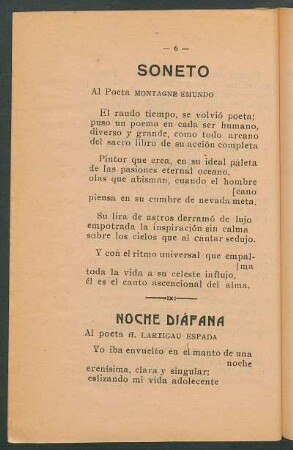 Soneto : A la poeta Montagne Emundo