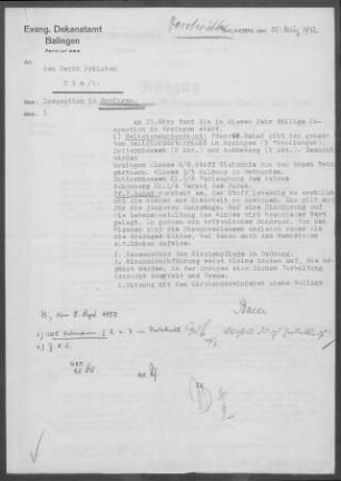 Erzingen: Inspektionsbericht 1952