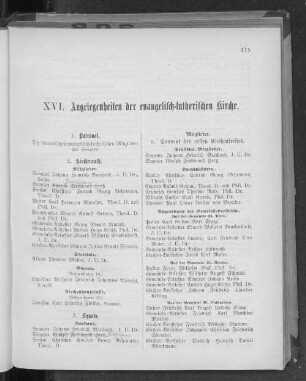XVI. Angelegenheiten der evangelisch-lutherischen Kirche.