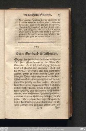 XXI. Pater Bernhard Montfaucon.