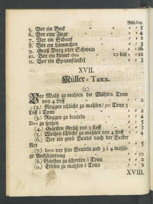 XVII. Müller-Taxa