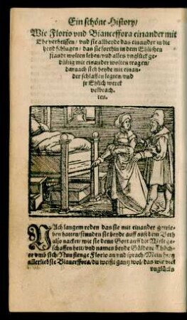 Wie Florio und Bianceffora einander mit Ehe verheissen/ ...
