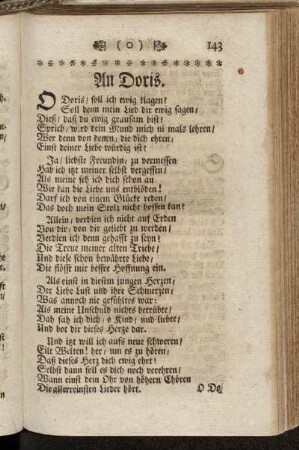 An Doris. - Ermunterung zum Klosterleben.