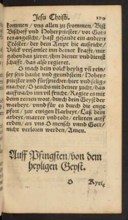 Auff Pfingsten/ von dem heyligen Geyst.