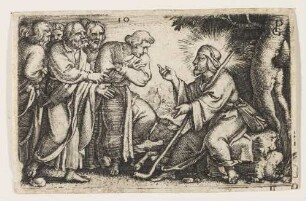 Christus spricht zu den Aposteln vom Amt des guten Hirten