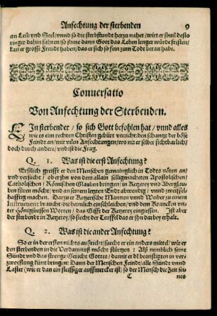 Conversatio Von Anfechtung der Sterbenden.