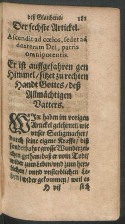 Der sechste Artickel.
