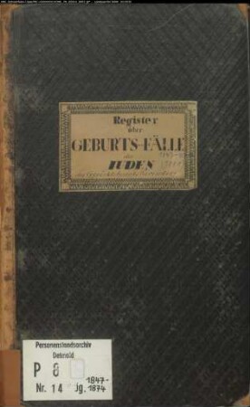 Zivilstandsregister der Juden im Land- und Stadtgericht Warendorf mit den Orten Beckum, Beelen, Freckenhorst, Harsewinkel, Warendorf, Westkirchen (G 1847-1874) (Gemeinde: Warendorf, Kreis Warendorf)