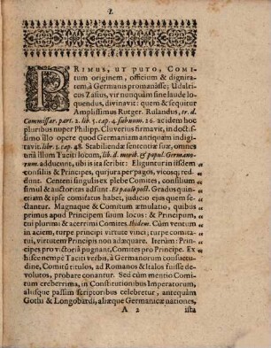 Dissertatio De Comitibus Et Baronibus, Imperii Germanico-Romani