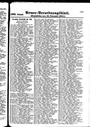806. Ausgabe. Donnerstag, 25. November 1915