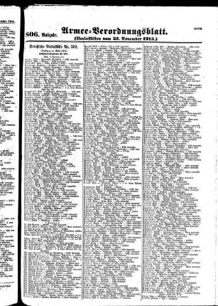 806. Ausgabe. Donnerstag, 25. November 1915