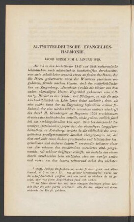 Altmitteldeutsche Evangelienharmonie.
