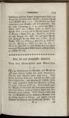 Das ein und zwanzigste Kapittel. Von den Gewichten uns Maasen. - Das fünf und zwanzigste Kapittel. Von den Ergözzungen.