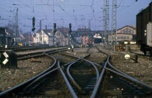 Schorndorf Gleisanlagen doppelte Kreuzungsweiche Ladegleis