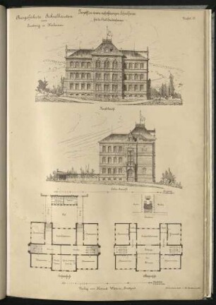 Projekt zu einem mehrklassigen Schulhause für die Stadt Sondershausen.