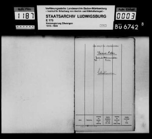 Schuldenwesen der Teilgemeinde Bühler, Gemeindebezirk Adelmannsfelden