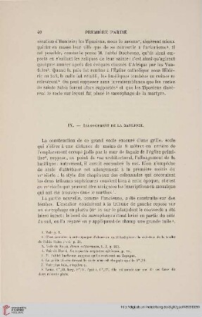 IX. Allongement de la basilique