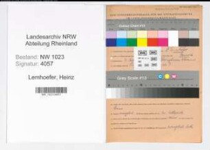 Entnazifizierung Heinz Lemhoefer , geb. 07.09.1902 (Verw.Angest.)