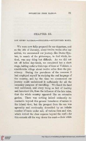 Chapter III: The Seven Pagoada – Jugglers – Sculptured Rocks