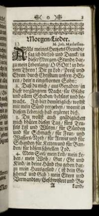 Morgen-Lieder. - Weihnacht-Lieder.