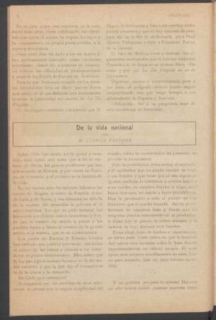 De la vida nacional