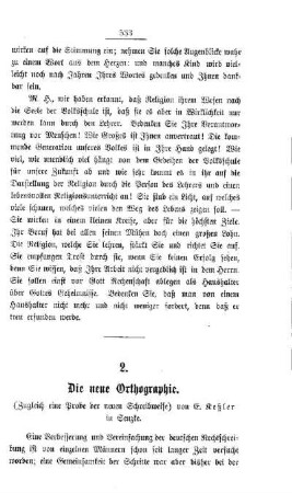 Die neue Orthographie. (Zugleich eine Probe der neuen Schreibweise)