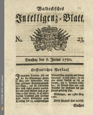 No. 23, Dienstag den 6. Junius 1780