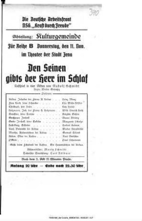 Den Seinen gibts der Herr im Schlaf