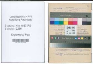 Entnazifizierung Paul Krautwurst , geb. 22.09.1889 (Schulrektor)